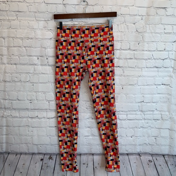 LuLaRoe Pants - LulaRoe Red Multicolored Legging pants size OS